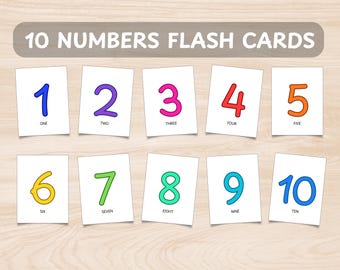 Numbers Flash Cards 1-10, Counting Flash Cards, Numbers Cards 1-10, Preschool Number Cards, Toddler Learning, Printable Cards Education