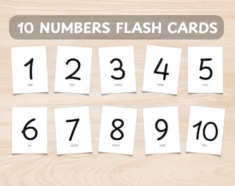 Numbers Flash Cards 1-10, Counting Flash Cards, Numbers Cards 1-10, Preschool Number Cards, Toddler Learning, Printable Cards Education