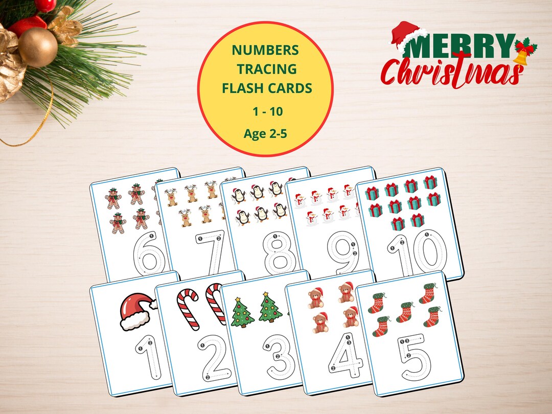 Numbers Flashcards 1-10, Tracing Number Flashcards, Preschool Number ...