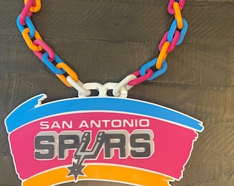 San Antonio Spurs 3D Printed Hype Chain Necklace | Oversized Fan Game Day Basketball Accessory