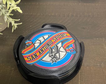 San Antonio Spurs Coaster Set with Holder | Set of 4