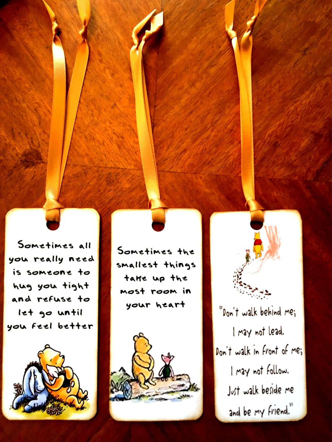 Winnie the Pooh 6 Bookmarks With Classic Quotes Baby Shower Etsy