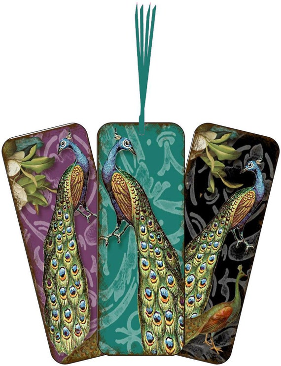 Alice in Wonderland bookmarks party favors set of six laminated silk ribbons