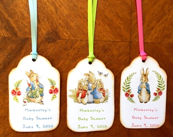 Peter Rabbit 20 Shower Tags Assorted Colors Personalize