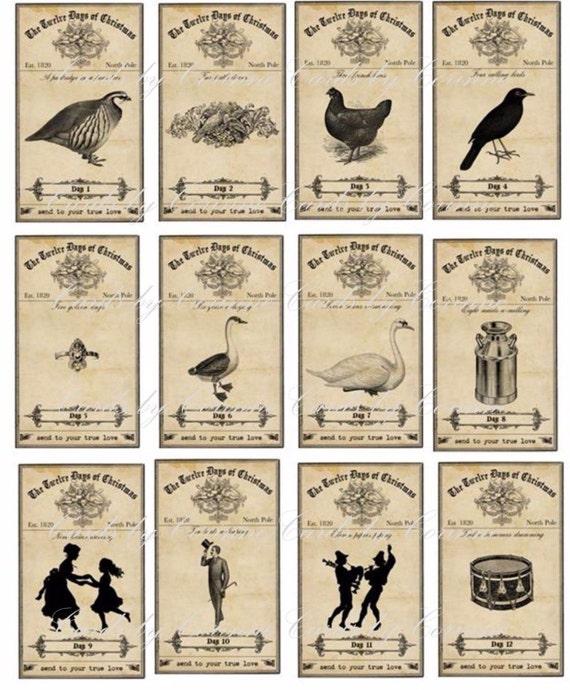 Weihnachten Vintage 12 e Von Weihnachten Etiketten Etsy