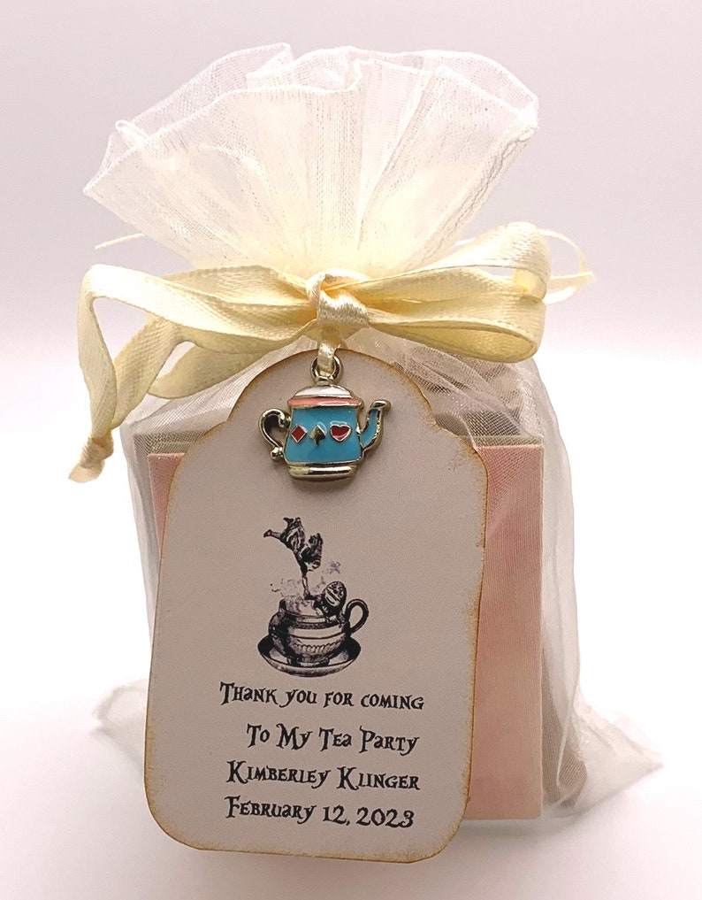 Alice in Wonderland 6 Personalized Tea Party Favors With Tea Bag ...