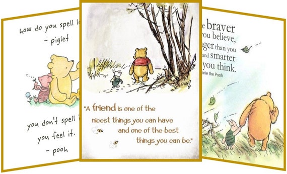 Baby Shower Classic Vintage Winnie The Pooh Illustrations With Etsy