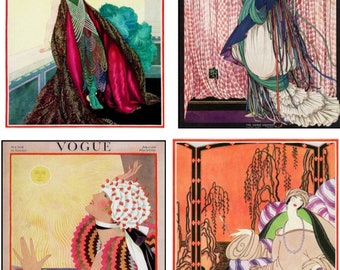 Art Deco Vogue prints set of 8 stationery with envelopes