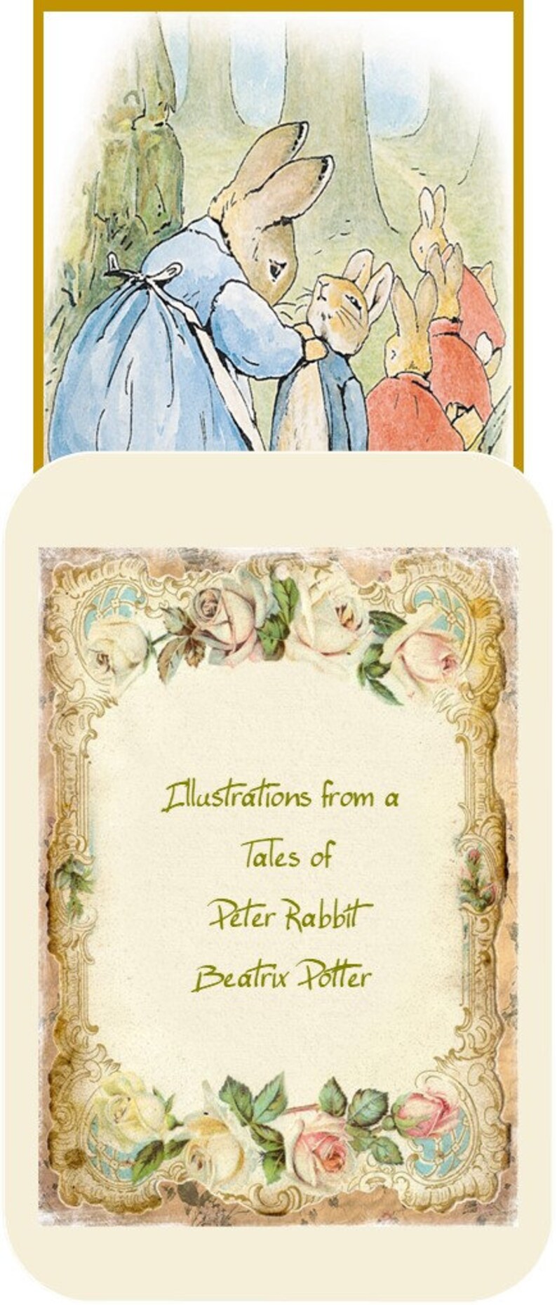 ATC Beatrix Potter Peter Rabbit Small Fold Out Blank Card Tag ...