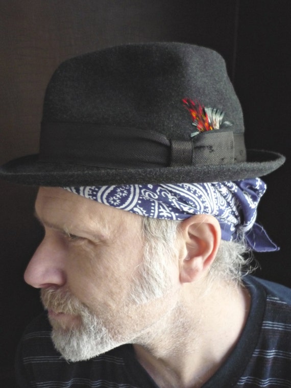 dark grey fedora hat