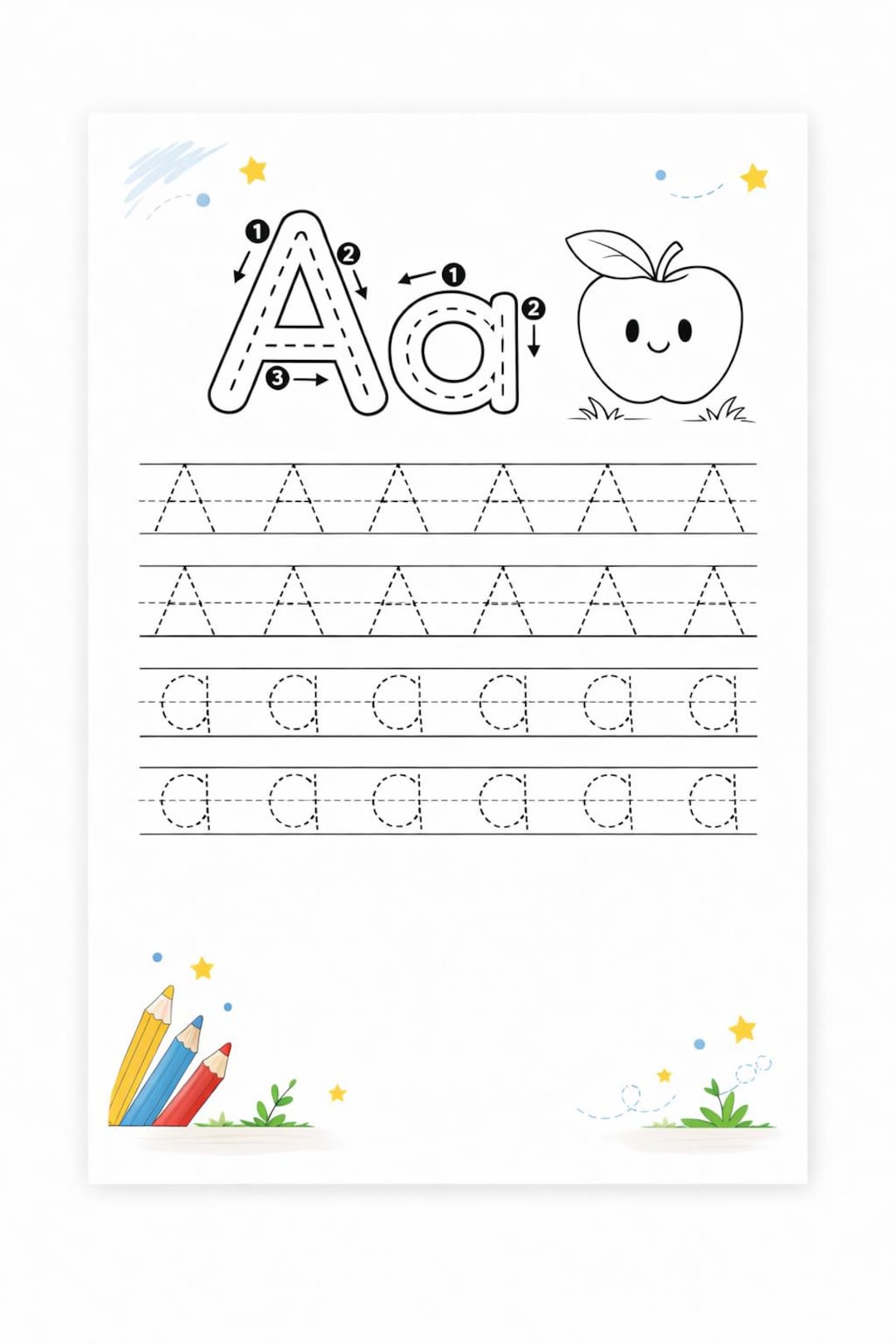 26 Printable Alphabet Tracing Worksheets Preschool Letter Practice ...