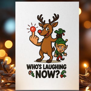 Julkort med en otrevlig jultomte: Rolig julhumor (digital nedladdning) bild 1