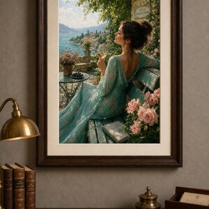 Encantadora y serena escena vinícola, elegante lámina decorativa, decoración acogedora para el hogar, idea de regalo para amantes del vino, arte inspirado en la naturaleza. imagen 4