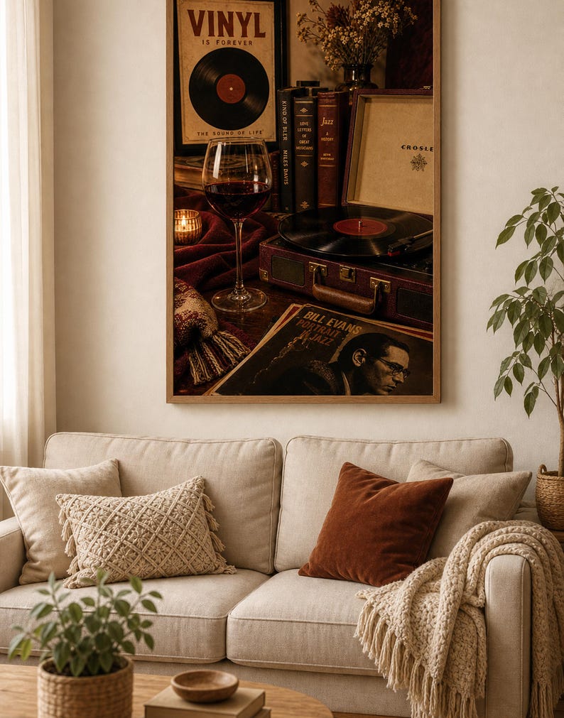 Vinylplaat Wanddecoratie, Vintage Muziek Kamer Decor, Retro Cadeau voor Muziekliefhebbers afbeelding 4