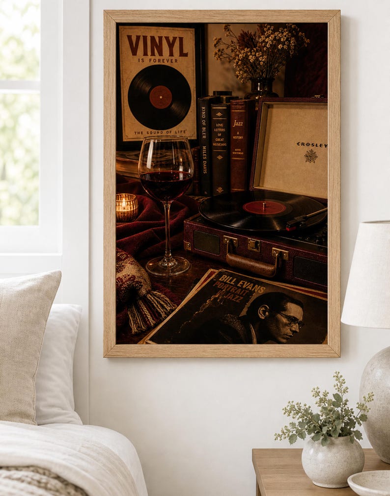 Vinylplaat Wanddecoratie, Vintage Muziek Kamer Decor, Retro Cadeau voor Muziekliefhebbers afbeelding 2