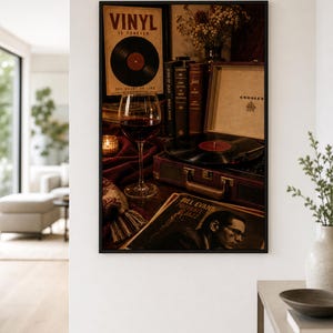 Vinylplaat Wanddecoratie, Vintage Muziek Kamer Decor, Retro Cadeau voor Muziekliefhebbers afbeelding 5