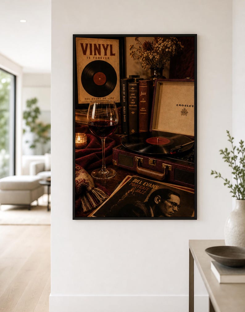 Vinylplaat Wanddecoratie, Vintage Muziek Kamer Decor, Retro Cadeau voor Muziekliefhebbers afbeelding 5