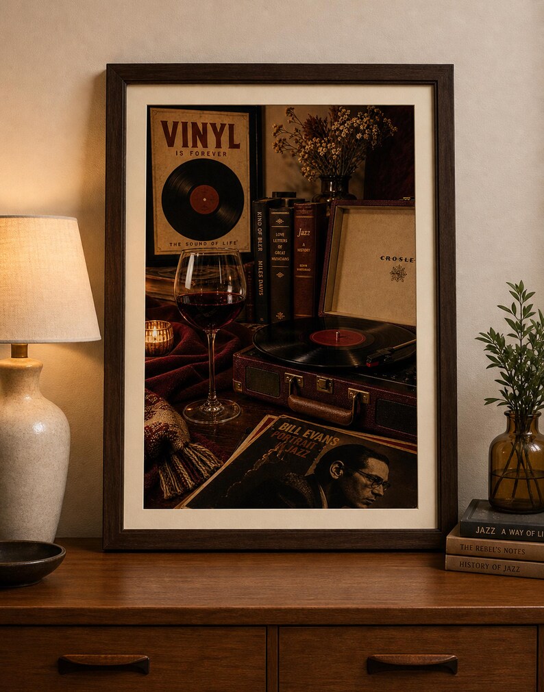 Vinylplaat Wanddecoratie, Vintage Muziek Kamer Decor, Retro Cadeau voor Muziekliefhebbers afbeelding 3