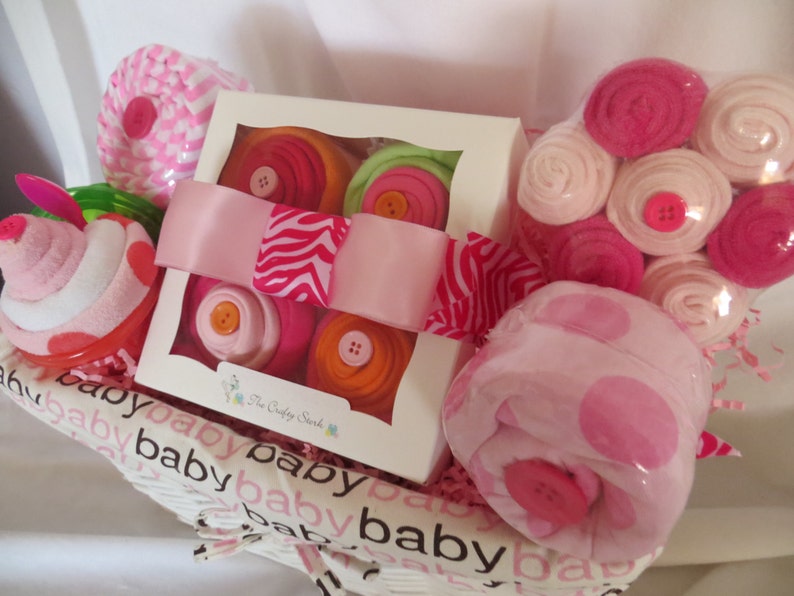 Baby Gift Basket for Baby Girl With Bibs, Blanket, Onesies, and More Etsy