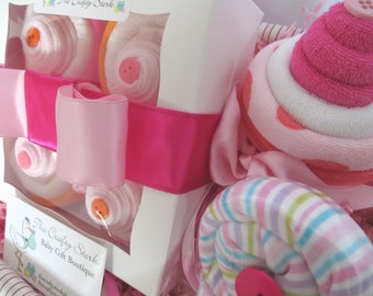 Sweet Sampler Baby Shower Gift Basket for Baby Girl