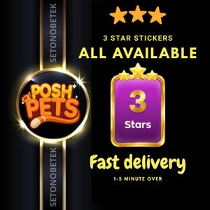 Autocollants GO Monopoly 3 étoiles ! Tous les autocollants disponibles, album POSH ANIMAUX DE COMPAGNIE