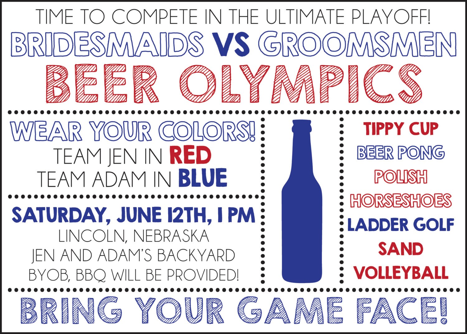 Beer Olympics Invite Digital File Etsy