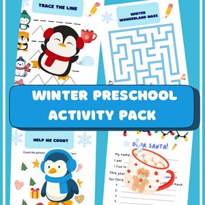 Winter Preschool Activity Pack – Fine Motor Skills Bundle (PDF)
