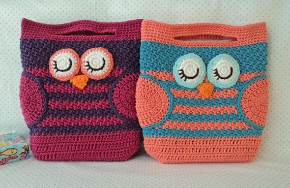 mini owl bag crochet pattern instant download etsy