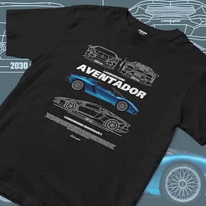 V12 スーパーカー ブループリント シャツ | スーパーカー イラスト ストリートウェア