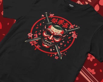 Oni Mask Samurai T-Shirt | Japanese Folklore Tee
