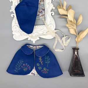 REVERSIBLE needle felted CAPE for Maorinette Dolls