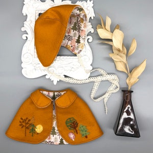 REVERSIBLE needle felted CAPE for Maorinette Dolls