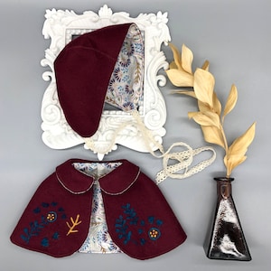 REVERSIBLE needle felted CAPE for Maorinette Dolls