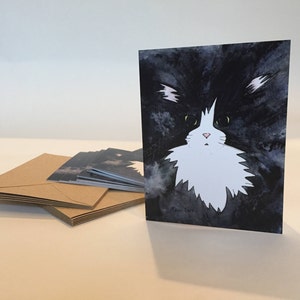 Cat Note Cards - Set of ten, greeting card set, envelopes included, cat card set, folded blank, cat lovers cards, cat cards, cat notecards
