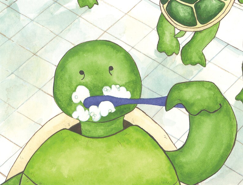 Nine Turtles Get Ready for Bed Print Medium Art Print Kids Etsy