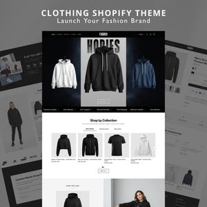 Clothing Shopify Theme, Fashion Boutique Website Template, Shopify OS 2.0, Canva Templates, Free Installation