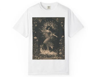 Camiseta vintage de ninfa del bosque / Camiseta con diseño de hadas míticas