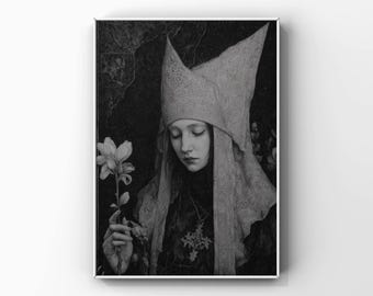 Arte imprimible del Tarot de la Suma Sacerdotisa Ocultismo