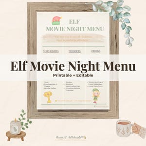 Elf Christmas Menu Template – Printable & Editable - Etsy