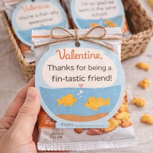 Goldfish Valentine's Day Tags, School Classroom Valentines (PDF ...