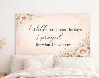 Ricordo ancora i giorni in cui pregavo / Arte murale cristiana stampabile / Citazione sulla fede da scaricare in formato digitale