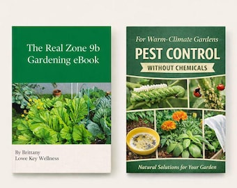 Pacchetto di giardinaggio naturale / Guida per la zona 9b + eBook sul controllo dei parassiti senza sostanze chimiche
