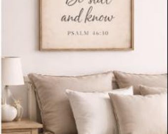 Sii fermo e conosci le Scritture / Salmo 46:10 Christian Minimalist Printable / Decorazione con versi biblici neutri