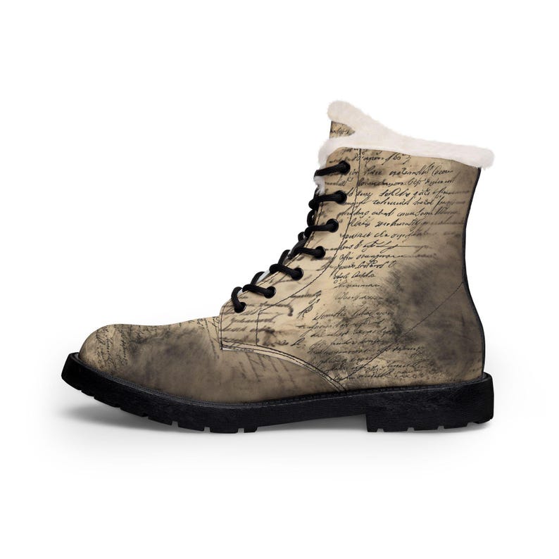 Boots Script Vintage Script Owl Boots | Fur Lined Leather Boots - Etsy