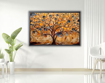 Tree of life Gustav Klimt Canvas Wall Art,Tree of life Framed Wall Art,Tree of life Poster, Extra Large Wall Art Tree of life Ready to Hang