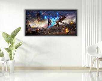 Lienzo decorativo de Avengers Endgame: Capitán América vs. Thanos