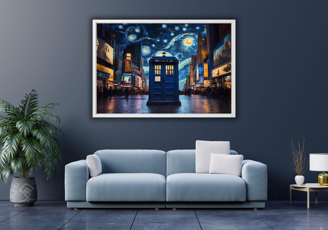 Doctor Who TARDIS, Van Gogh Starry Night Canvas Poster - Etsy