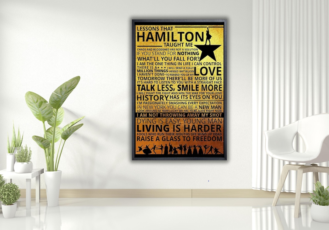Hamilton Musical Theatre Lyrics Art Print, Canvas Wall Decor - Etsy