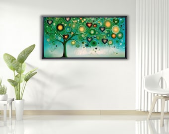 Levensboom in herfst panorama van TheXclusive Art op canvas, behang en meer