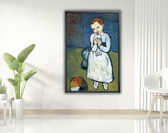 ピカソ　アートプリント ピカソの鳩と子供 キャンバスアートプリント すぐに飾れる - Etsy 日本